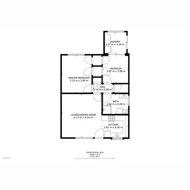Floorplan of Homely unit listing, 2/27 Wariga Road, Glenorchy TAS 7010