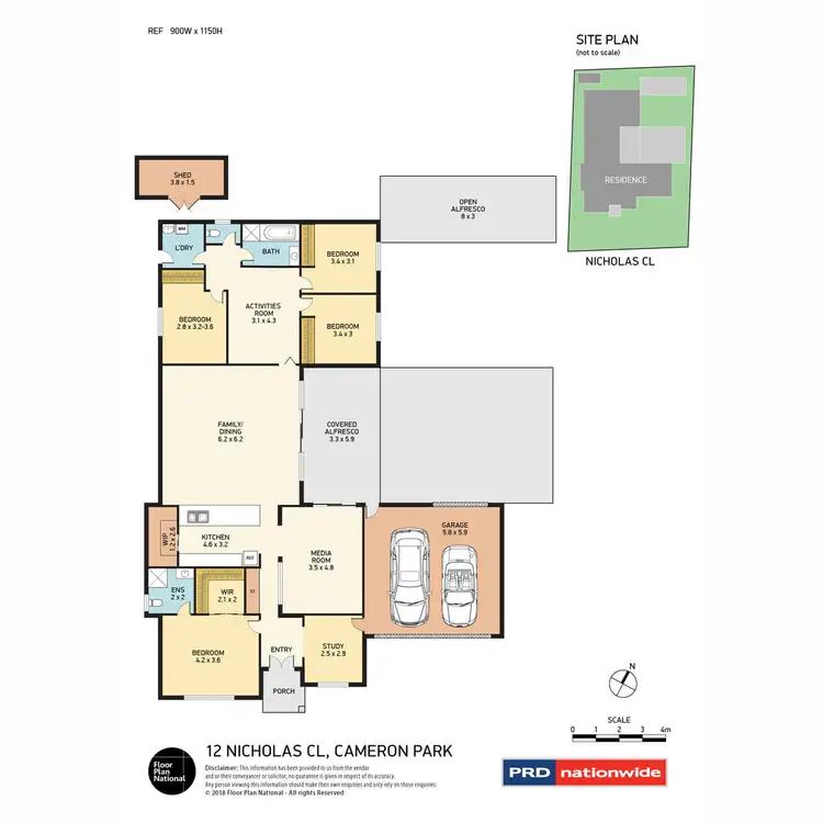 Floorplan of Homely house listing, 12 Nicholas Close, Cameron Park NSW 2285