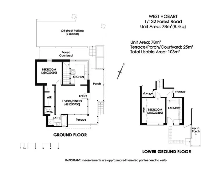 Floorplan of Homely unit listing, 1/132 Forest Road, West Hobart TAS 7000