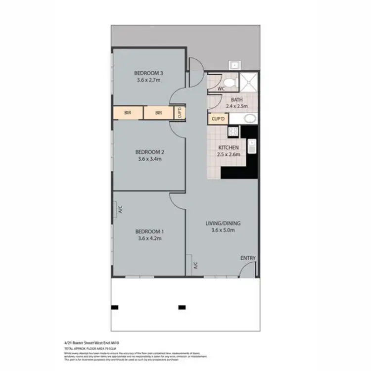 Floorplan of Homely unit listing, 4/21 Baxter Street, West End QLD 4810