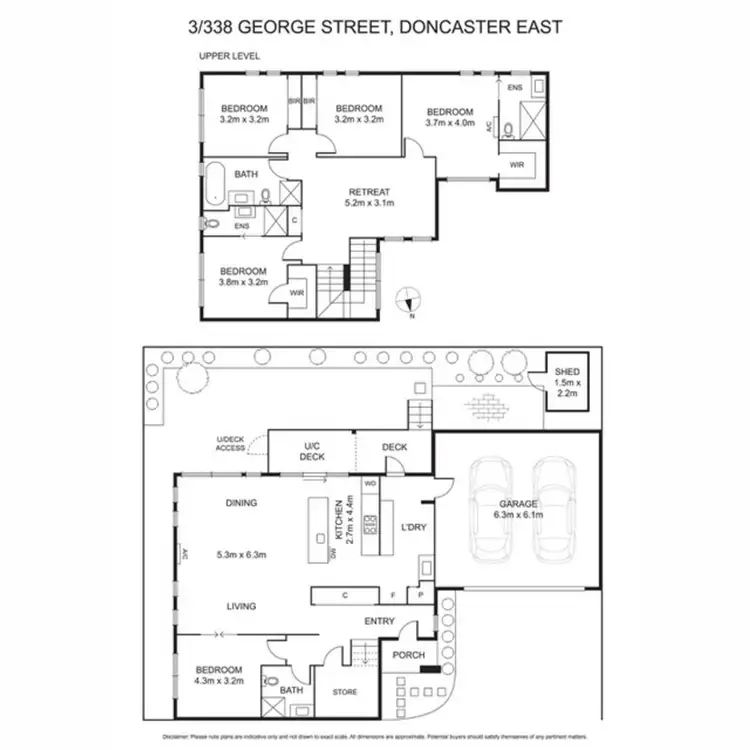 Floorplan of Homely townhouse listing, 3/338 George Street, Doncaster VIC 3108