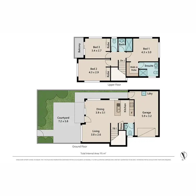 Floorplan of Homely townhouse listing, 2/24 Windsor Street, Hamilton QLD 4007