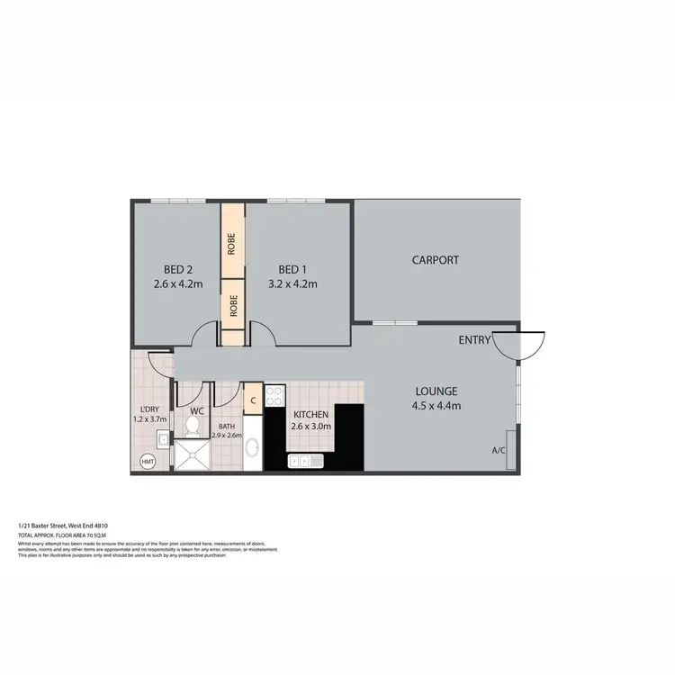 Floorplan of Homely apartment listing, 1/21 Baxter Street, West End QLD 4810