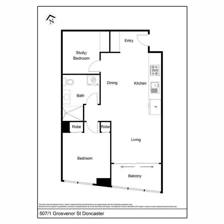 Floorplan of Homely apartment listing, 507/1 Grosvenor Street, Doncaster VIC 3108
