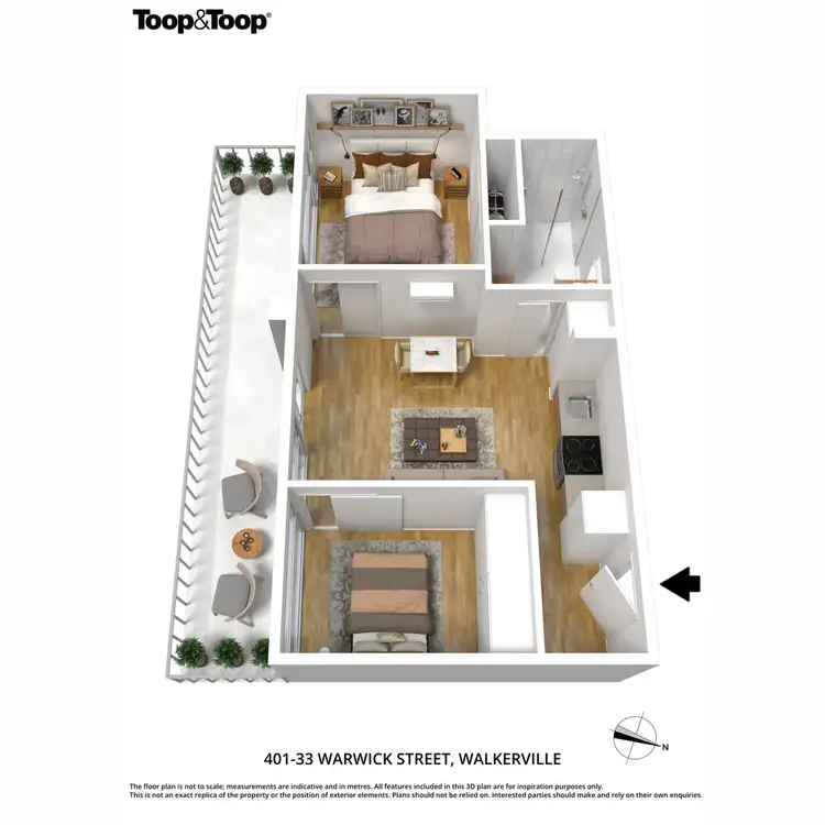 Floorplan of Homely apartment listing, 401/33 Warwick Street, Walkerville SA 5081