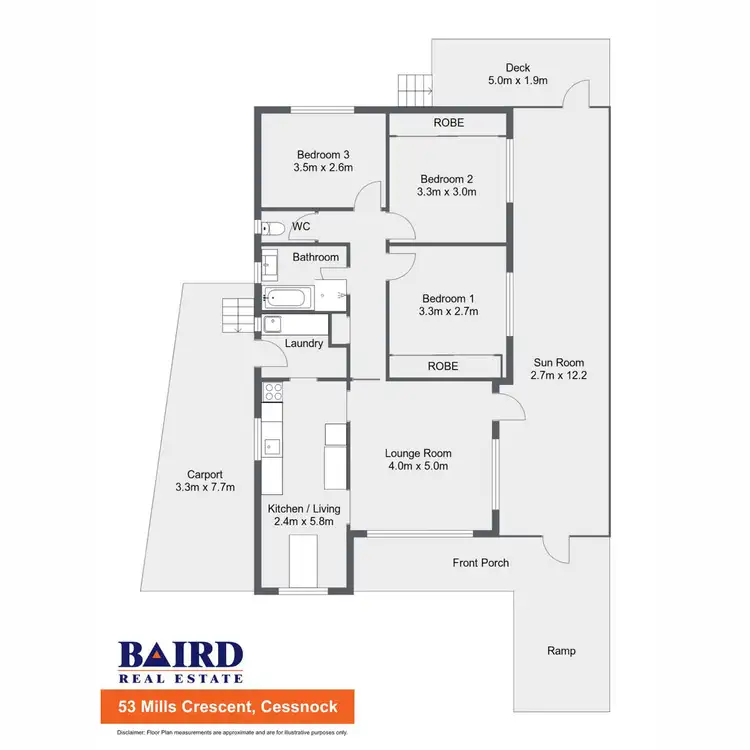 Floorplan of Homely house listing, 53 Mills Crescent, Cessnock NSW 2325