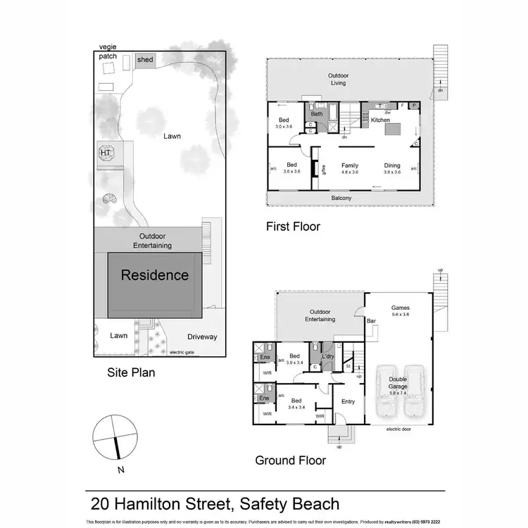 Floorplan of Homely house listing, 20 Hamilton Street, Safety Beach VIC 3936