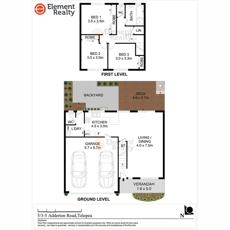 Floorplan of Homely townhouse listing, 5/3-5 Adderton Road, Telopea NSW 2117