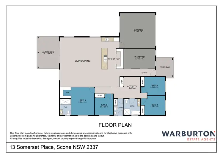 Floorplan of Homely house listing, 13 Somerset Place, Scone NSW 2337