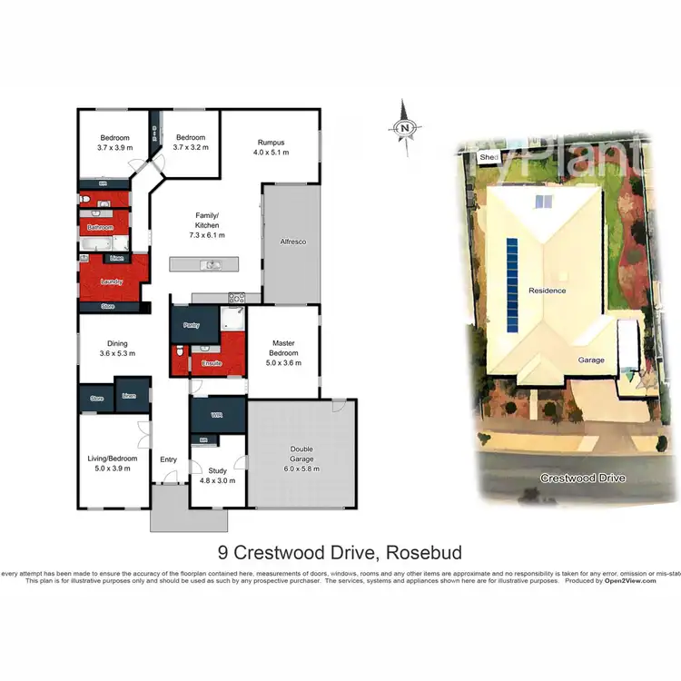 Floorplan of Homely house listing, 9 Crestwood Drive, Rosebud VIC 3939