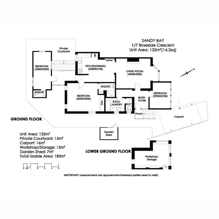 Floorplan of Homely unit listing, 1/7 Braeside Crescent, Sandy Bay TAS 7005
