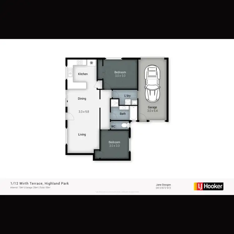 Floorplan of Homely semi-detached listing, 1/12 Wirth Terrace, Highland Park QLD 4211