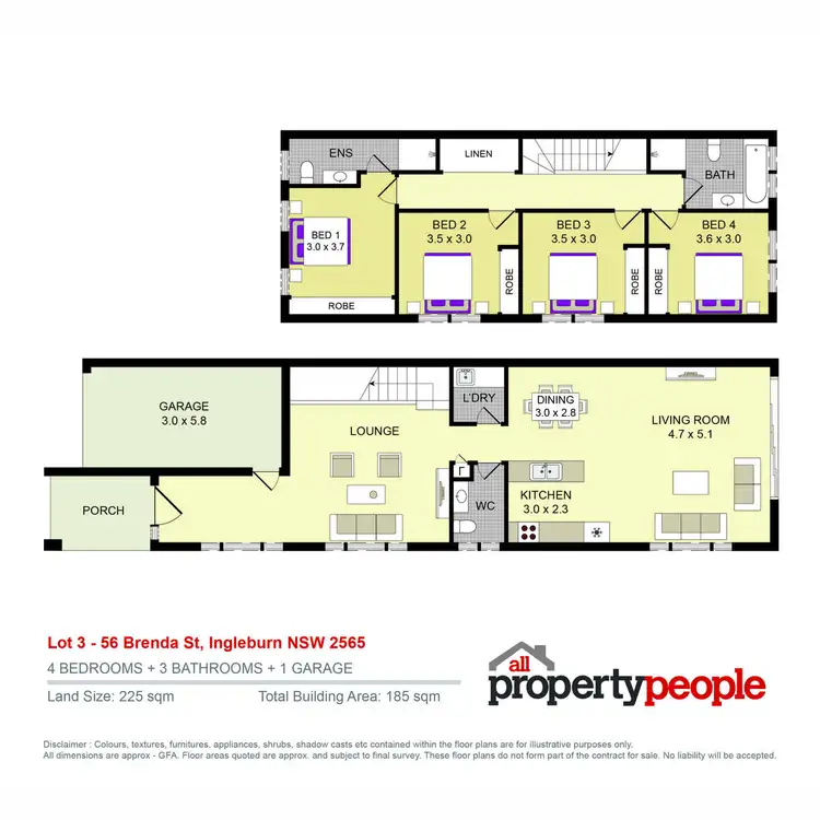 Floorplan of Homely semi-detached listing, 56C Brenda Street, Ingleburn NSW 2565