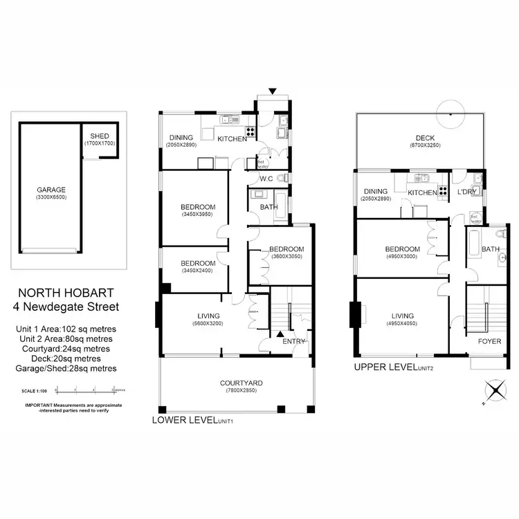 Floorplan of Homely apartment listing, 4 Newdegate Street, North Hobart TAS 7000