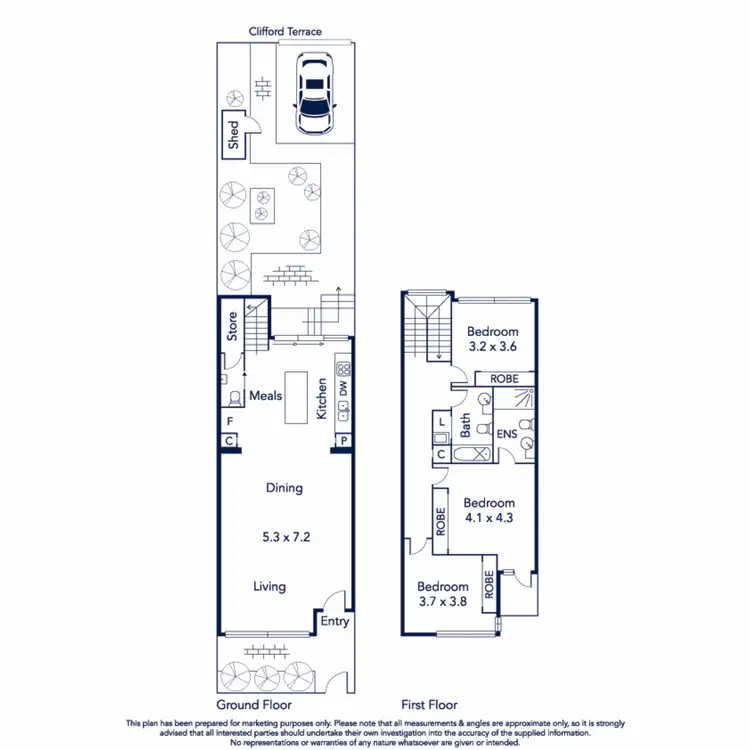 Floorplan of Homely townhouse listing, 46 Derby Street, Kensington VIC 3031