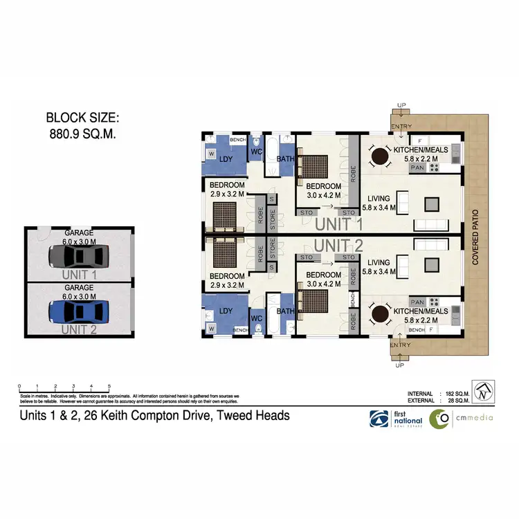 Floorplan of Homely semi-detached listing, 1/26 Keith Compton Drive, Tweed Heads NSW 2485