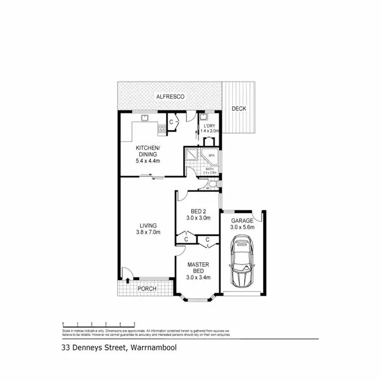Floorplan of Homely unit listing, 33 Denneys Street, Warrnambool VIC 3280