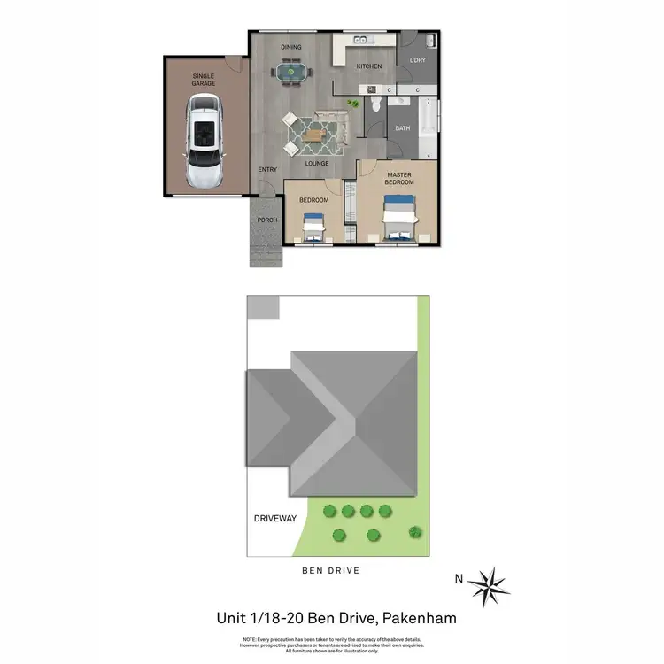Floorplan of Homely unit listing, 1/18-20 Ben Drive, Pakenham VIC 3810