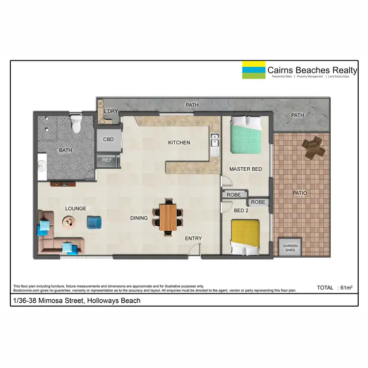 Floorplan of Homely unit listing, 1/36-38 Mimosa Street, Holloways Beach QLD 4878