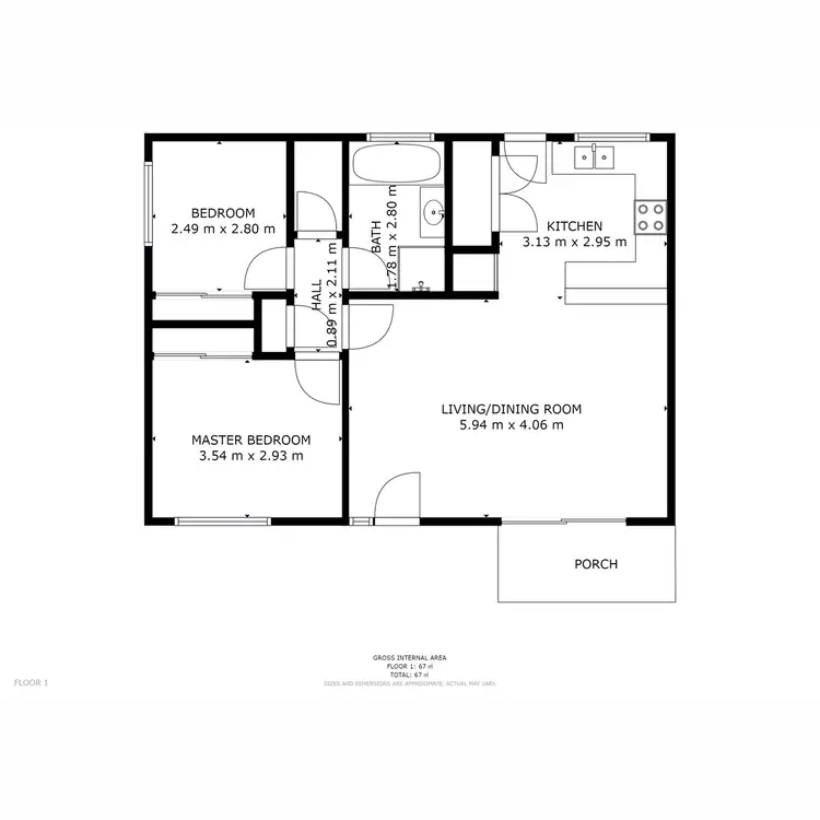 Floorplan of Homely unit listing, 1/4-6 Bellette Place, Chigwell TAS 7011