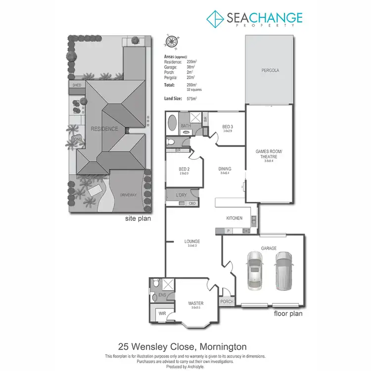 Floorplan of Homely house listing, 25 Wensley Close, Mornington VIC 3931