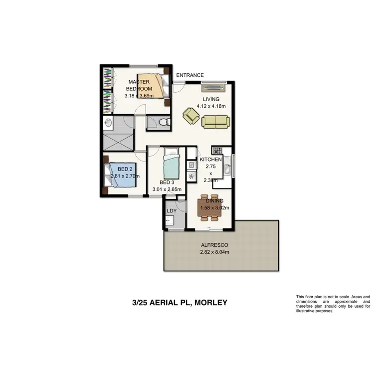 Floorplan of Homely villa listing, 3/25 Aerial Place, Morley WA 6062