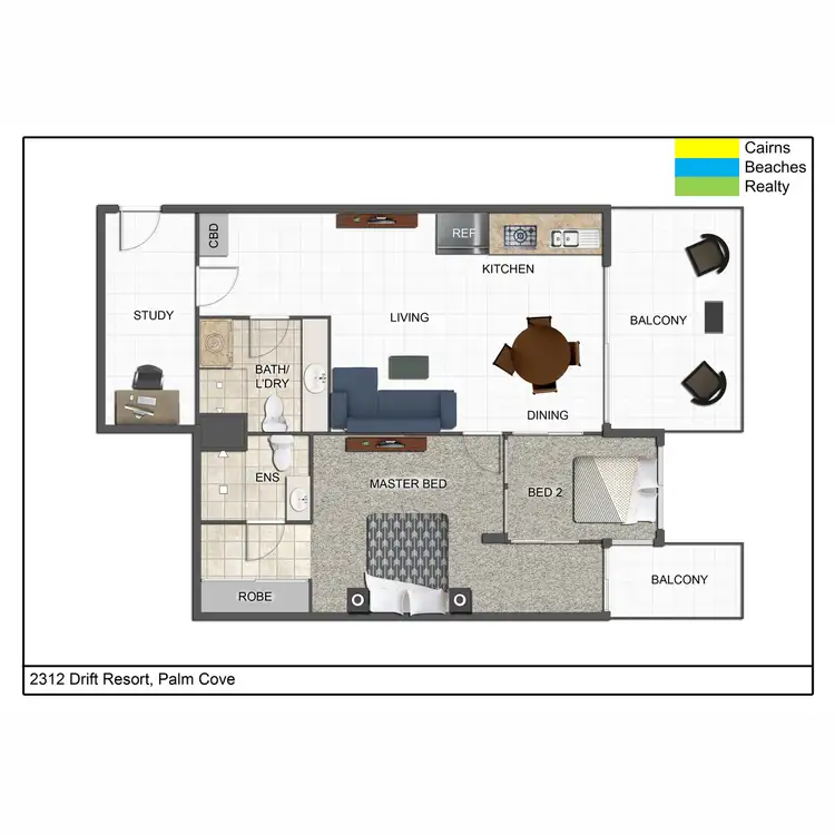 Floorplan of Homely apartment listing, 2312/2-22 Veivers Road, Palm Cove QLD 4879