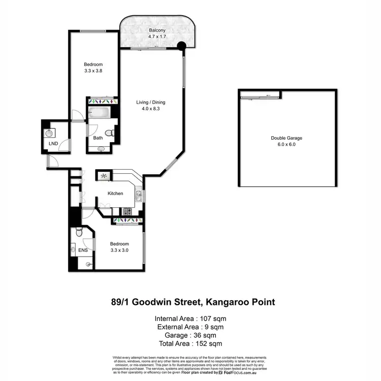 Floorplan of Homely apartment listing, 89/1 Goodwin Street, Kangaroo Point QLD 4169
