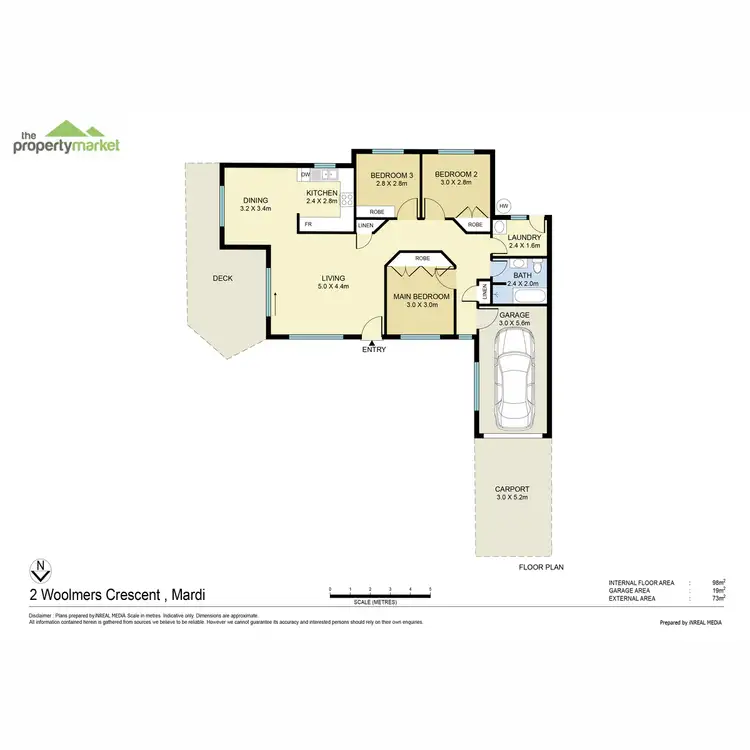 Floorplan of Homely house listing, 2 Woolmers Crescent, Mardi NSW 2259