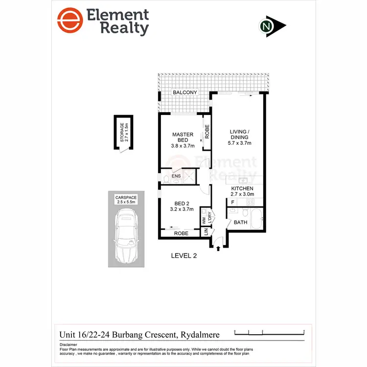 Floorplan of Homely apartment listing, 16/22-24 Burbang Crescent, Rydalmere NSW 2116
