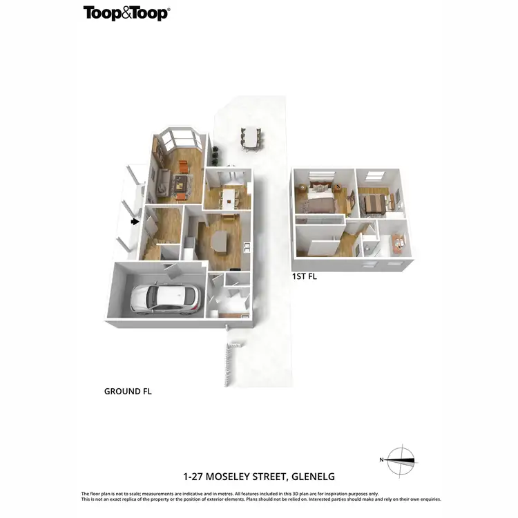 Floorplan of Homely townhouse listing, 1/27 Moseley Street, Glenelg SA 5045