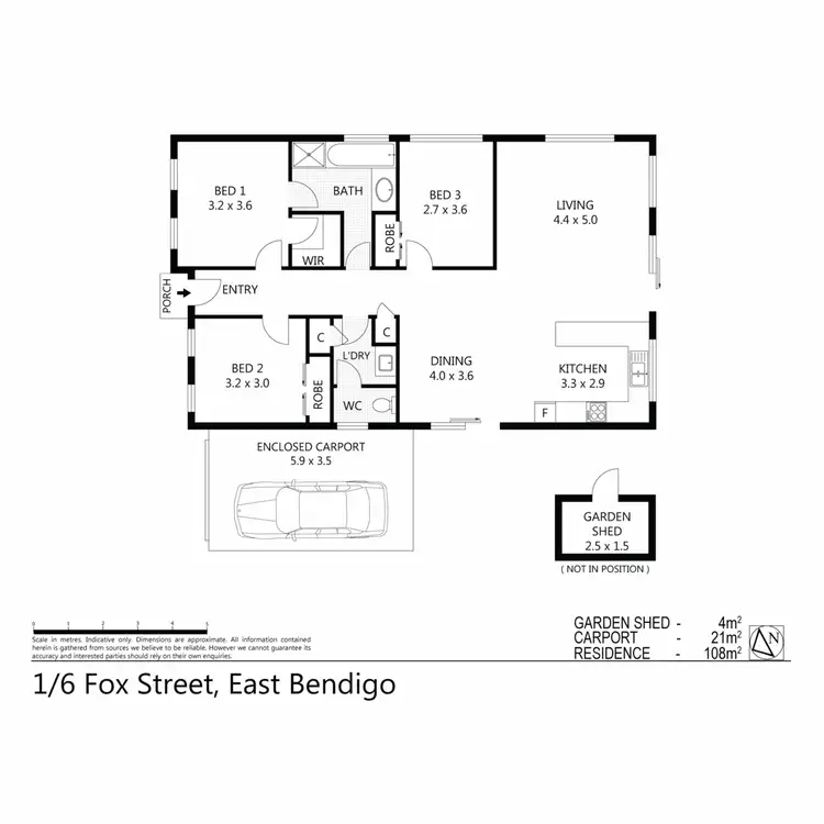 Floorplan of Homely house listing, 1/6 Fox Street, East Bendigo VIC 3550