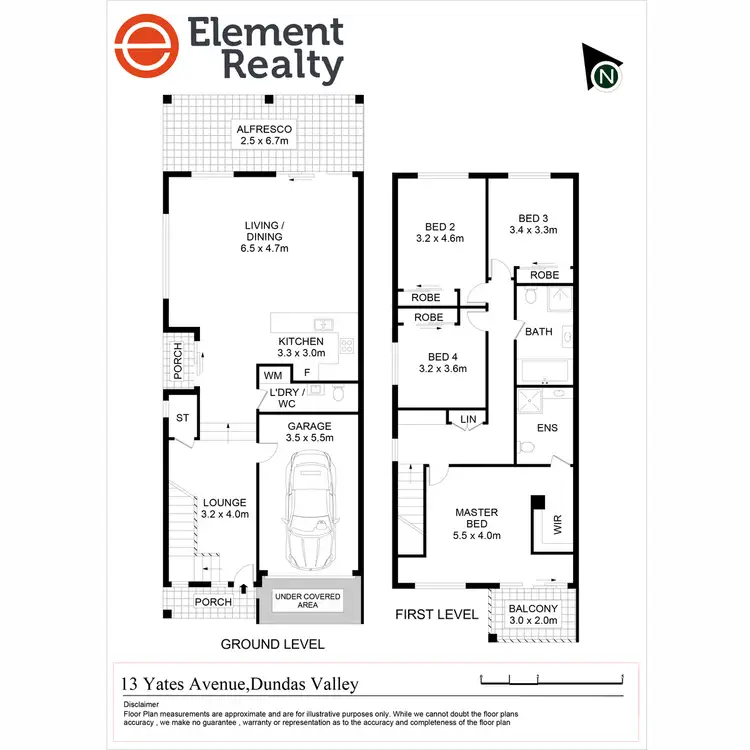 Floorplan of Homely semi-detached listing, 13 Yates Avenue, Dundas Valley NSW 2117