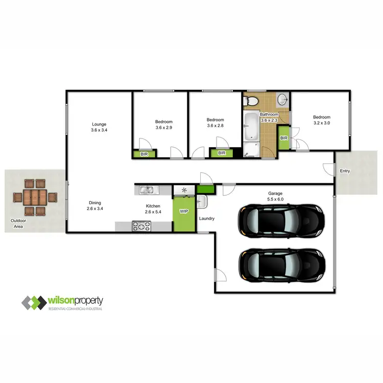 Floorplan of Homely townhouse listing, 1/58 Donegal Avenue, Traralgon VIC 3844