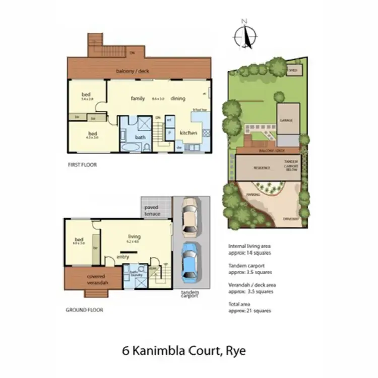 Floorplan of Homely house listing, 6 Kanimbla Court, Rye VIC 3941