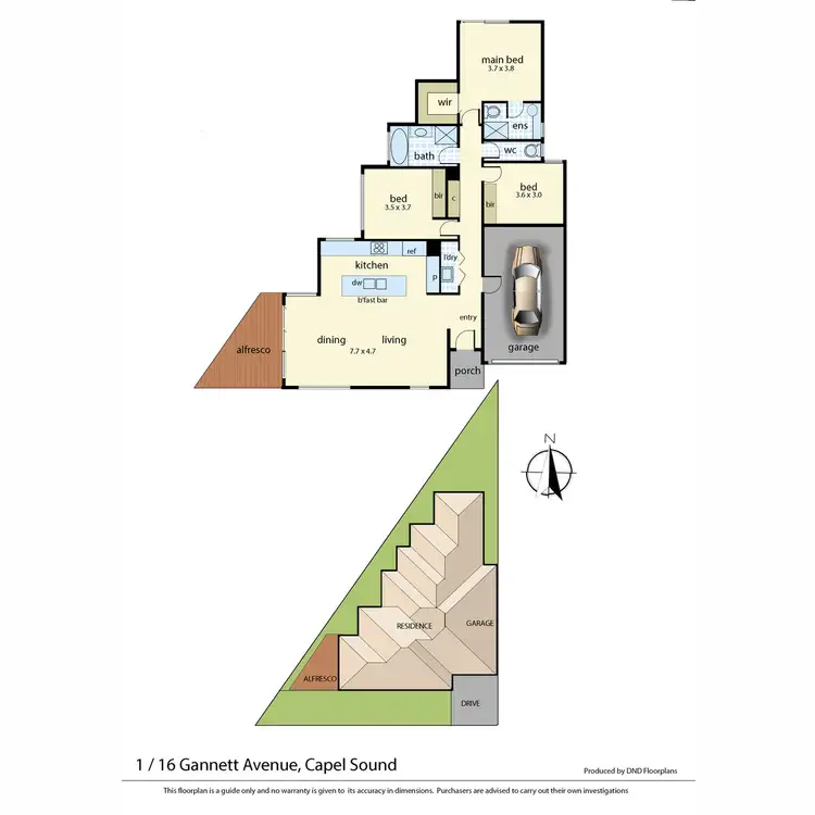 Floorplan of Homely townhouse listing, 1/16 Gannett Avenue, Capel Sound VIC 3940
