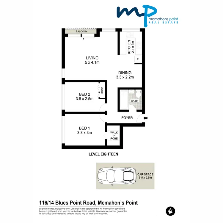 Floorplan of Homely apartment listing, 116/14-28 Blues Point Road, Mcmahons Point NSW 2060