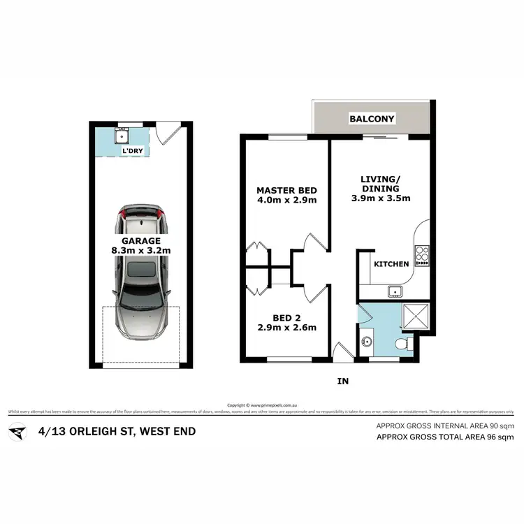 Floorplan of Homely apartment listing, 4/13 Orleigh Street, West End QLD 4101