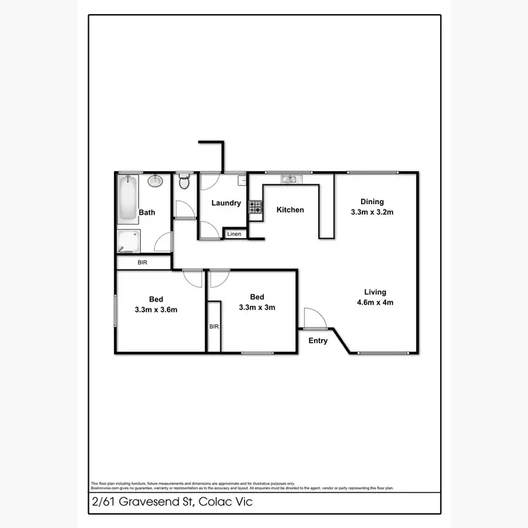 Floorplan of Homely townhouse listing, 2/61 Gravesend Street, Colac VIC 3250