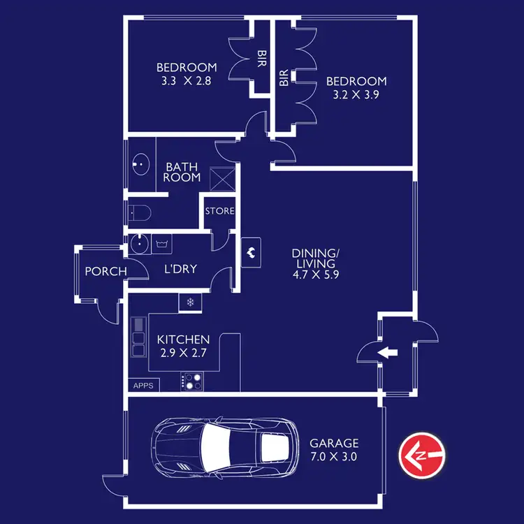 Floorplan of Homely unit listing, 1/19 Ozone Crescent, Bell Park VIC 3215