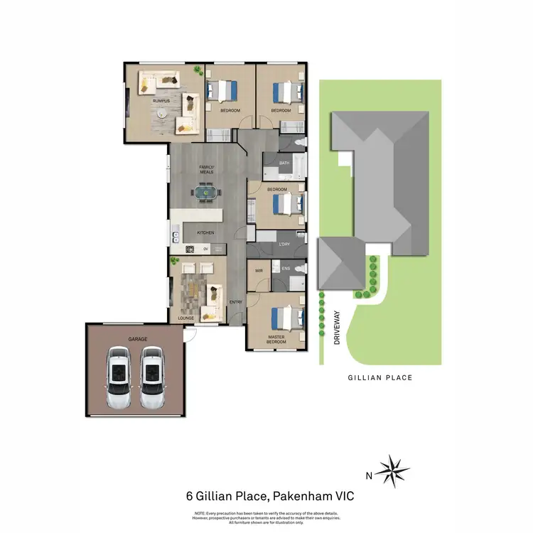 Floorplan of Homely house listing, 6 Gillian Place, Pakenham VIC 3810