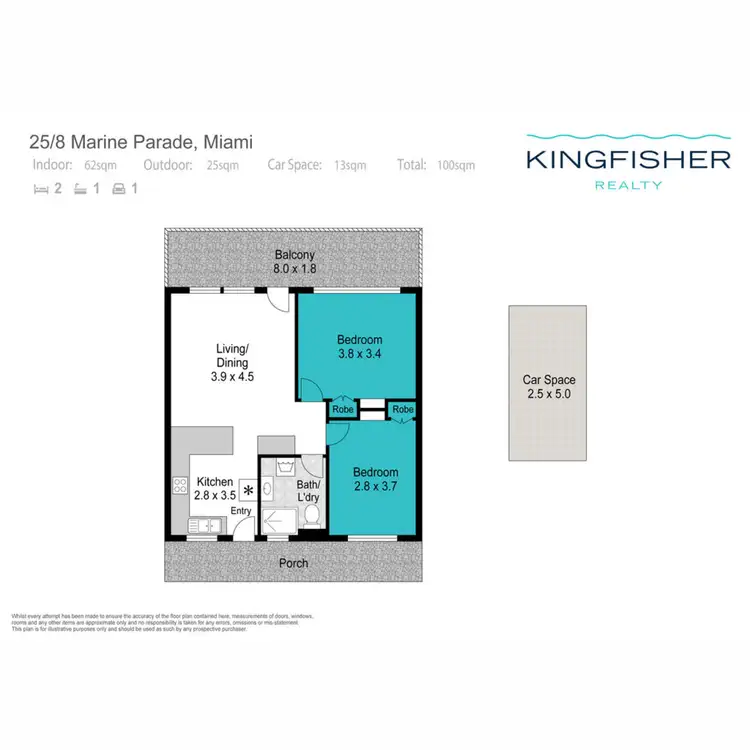 Floorplan of Homely apartment listing, 25/8 - 12 Marine Parade, Miami QLD 4220