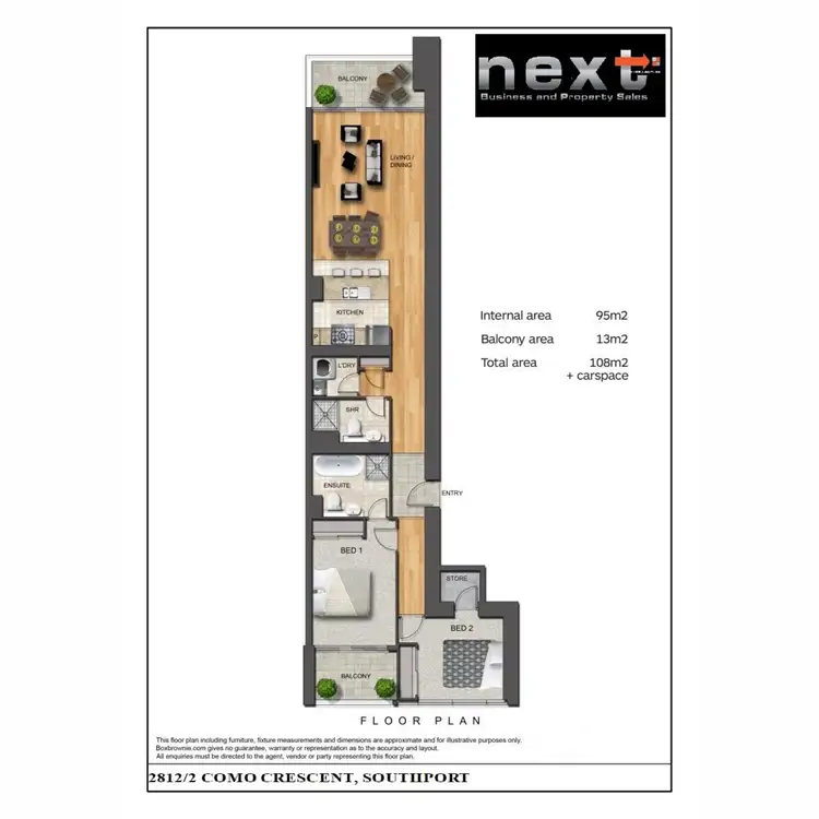 Floorplan of Homely apartment listing, 2812/2 Como Crescent, Southport QLD 4215