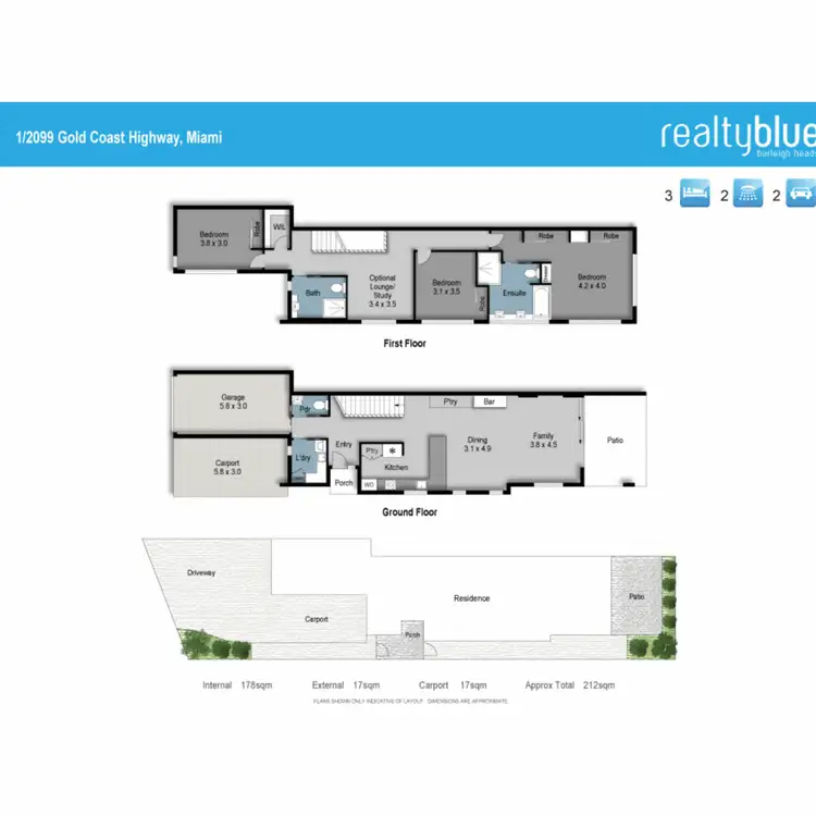 Floorplan of Homely villa listing, 1/2099 Gold Coast Highway, Miami QLD 4220