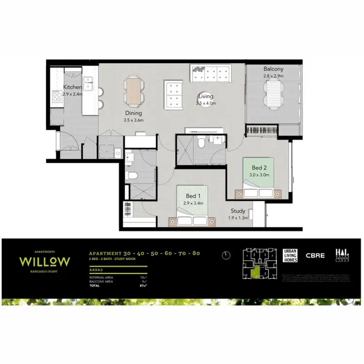 Floorplan of Homely apartment listing, 50/55 Princess Street, Kangaroo Point QLD 4169