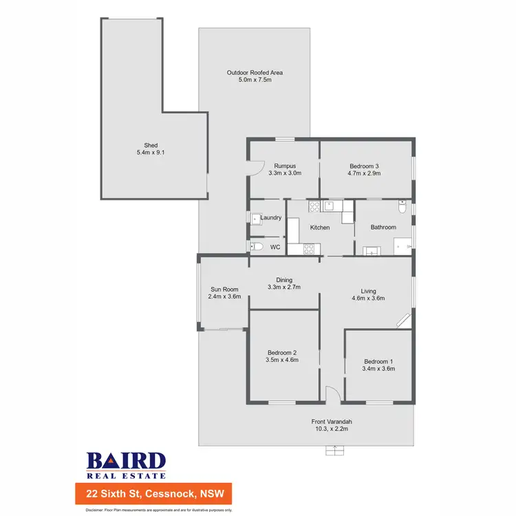 Floorplan of Homely house listing, 22 Sixth Street, Cessnock NSW 2325