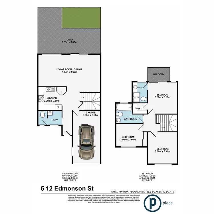 Floorplan of Homely townhouse listing, 5/12 Edmondson Street, Corinda QLD 4075