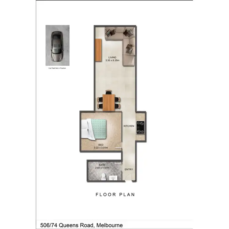 Floorplan of Homely apartment listing, 506/74 Queens Road, Melbourne VIC 3004
