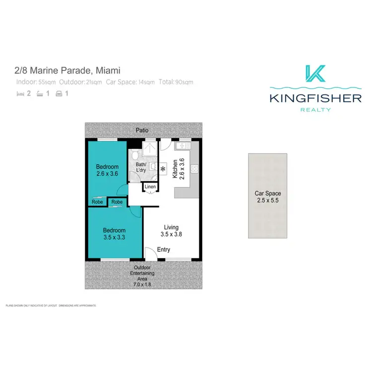 Floorplan of Homely apartment listing, 2/8 Marine Parade, Miami QLD 4220