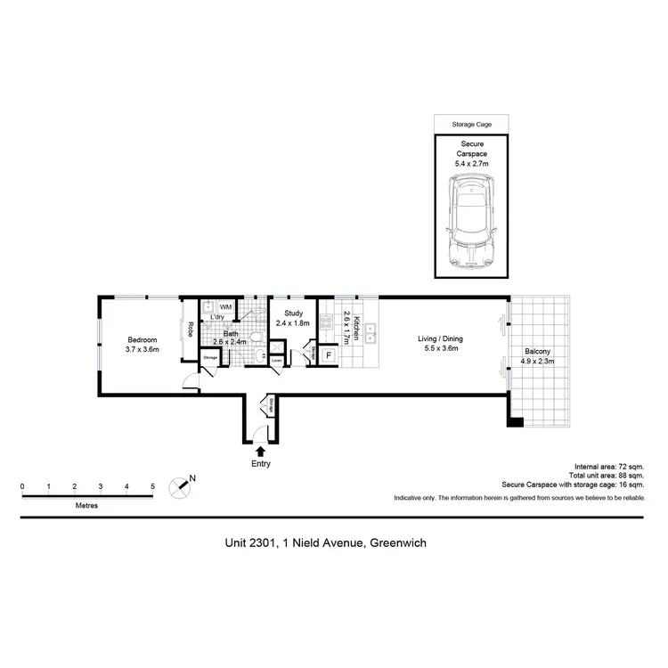 Floorplan of Homely apartment listing, 2301/1 Nield Avenue, Greenwich NSW 2065